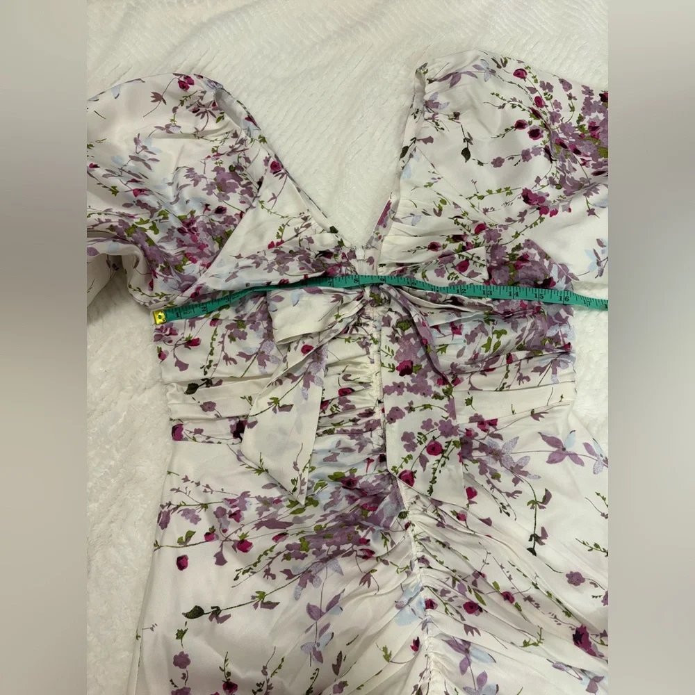 Cinq à Sept Brenton Puff-Sleeve Mid-Summer Bloom Dress Size 4 NWT - Picture 12 of 16